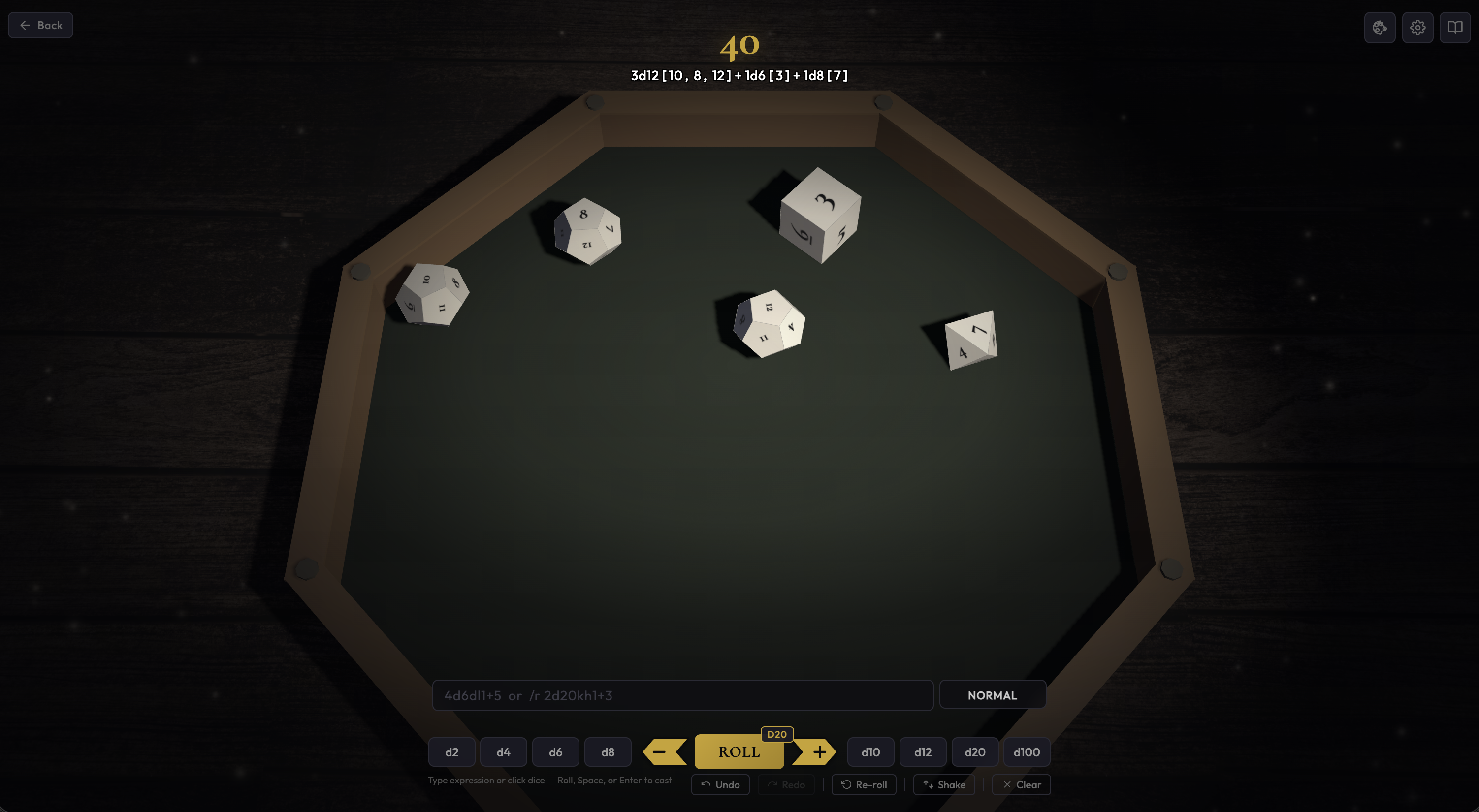 3D Dice Roller project