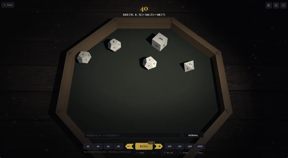 3D Dice Roller project